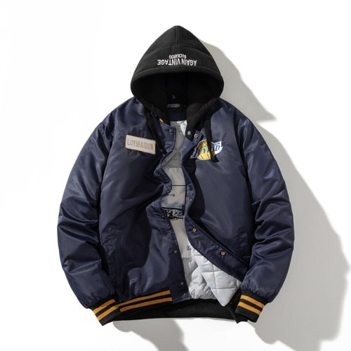Jaqueta Varsity Los Angeles Bomber College Com Capuz