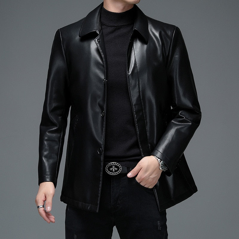 Jaqueta de Couro de Slim coats