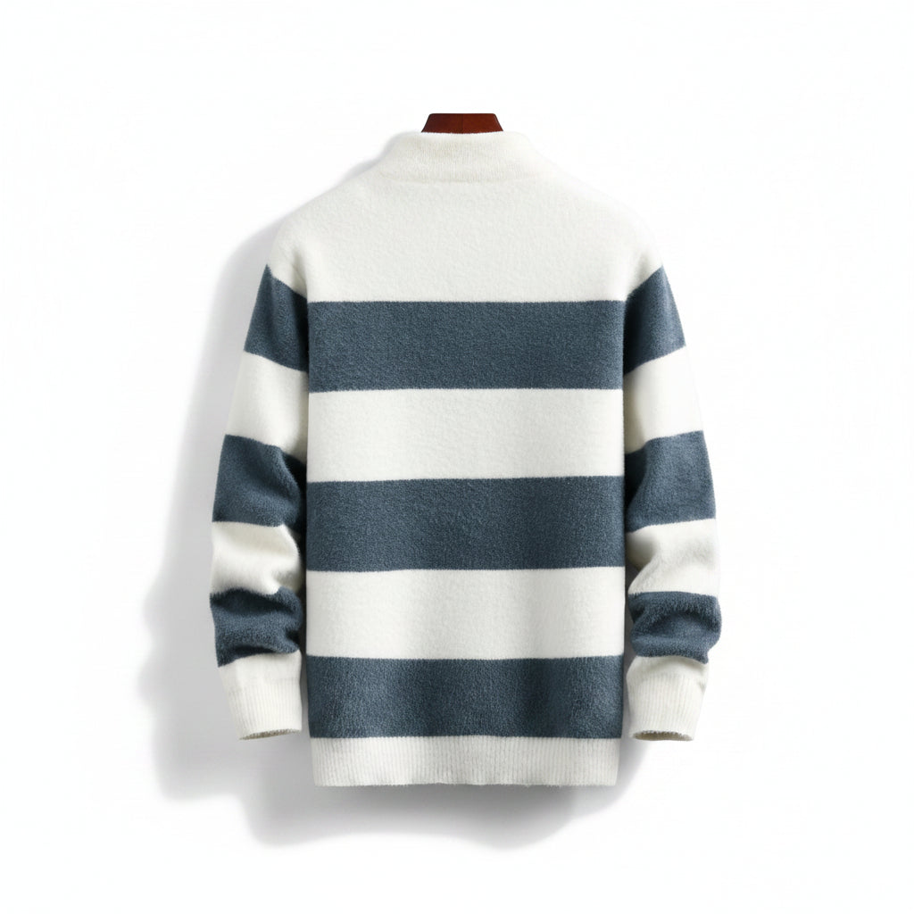 Suéter Gola alta Casual listrado